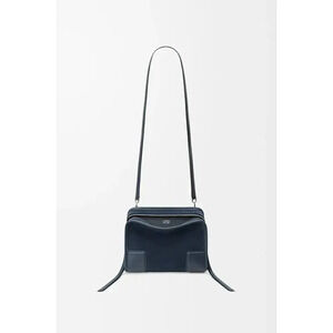 Loewe Amazona 180 Suede Leather Double Zip Soft Nap Crossbody Shoulder Bag Blue